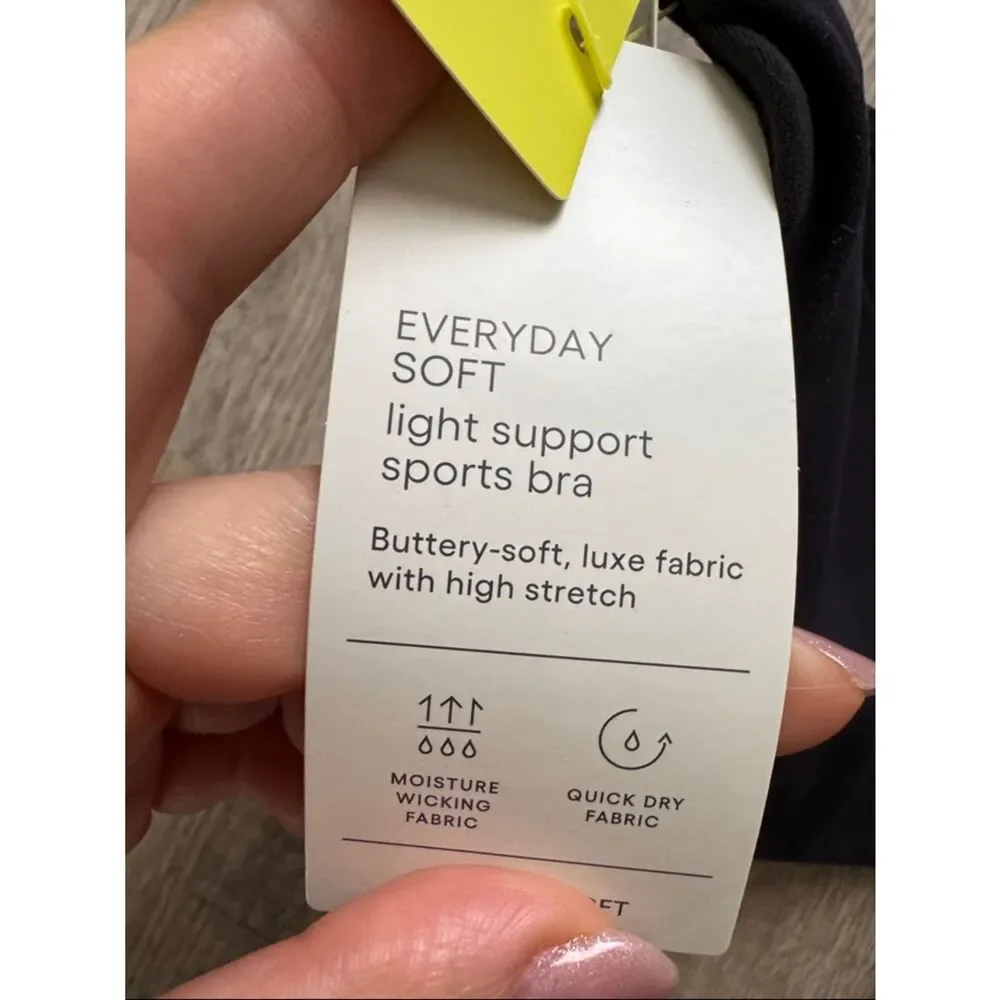 Black Seamless low support sports bra with Adjustable Straps All in Motion S